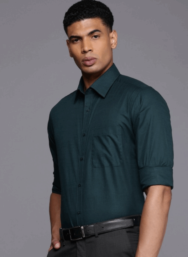 Pure Cotton Standard Slim Fit Opaque Formal Shirt - Image 4